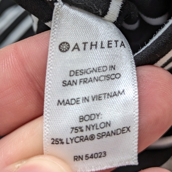 Athleta Black White Striped Workout Exercise Leggings XS - Picture 7 of 10